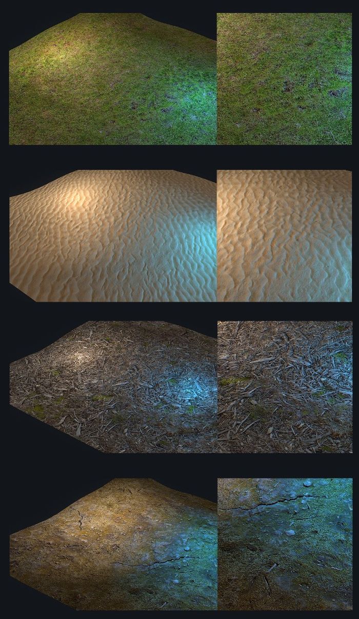 Измененные текстуры почвы в игре Rust
